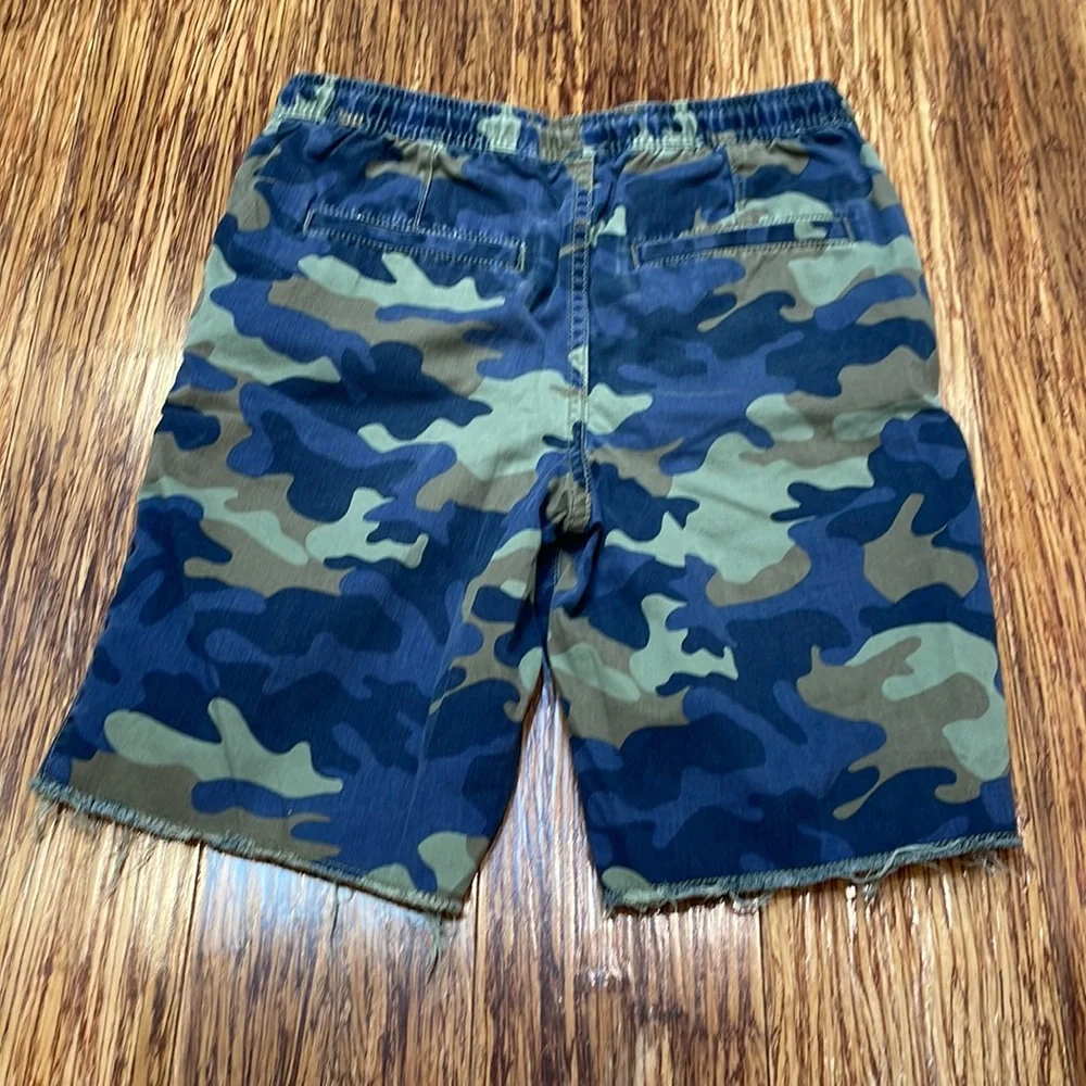 Gap Kids boys blue green camo print shorts size XXL